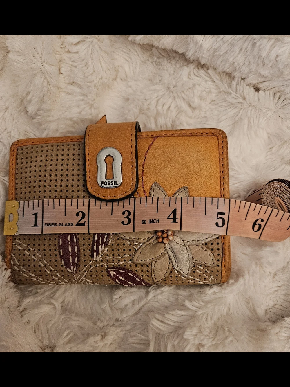 Fossil☆Vintage Floral Leather Wallet